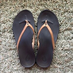 OluKai Women's Sandals - Black and Tan